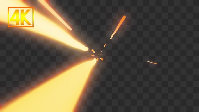 4K光束卡通动画放大招-透明