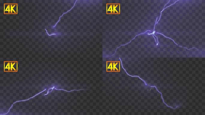 4K电闪雷鸣特效-透明