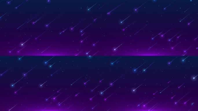 4K紫色星空流星循环