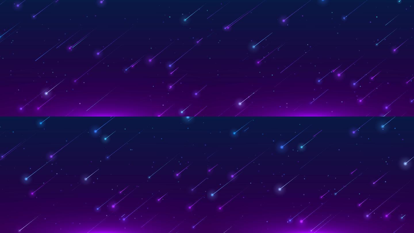 4K紫色星空流星循环
