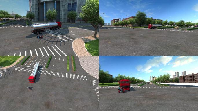 3D动画车辆骑车交通事故