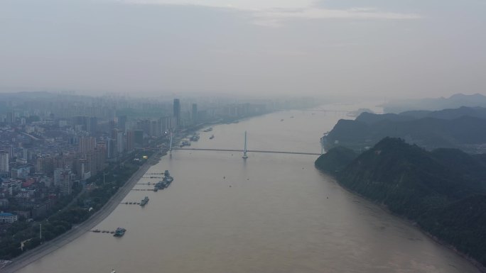 宜昌长江城市航拍
