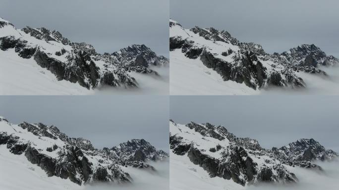 原创4k高分辨率雪山航拍素材