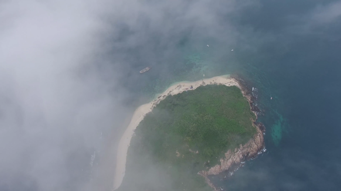 大海海岛航拍穿云4K