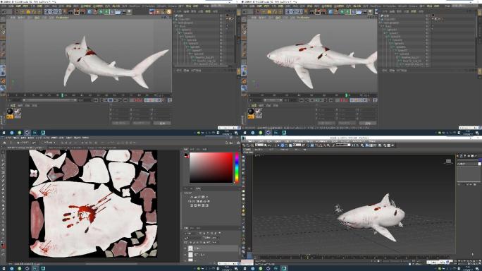 C4D+3dsmax+fbx--大白鲨