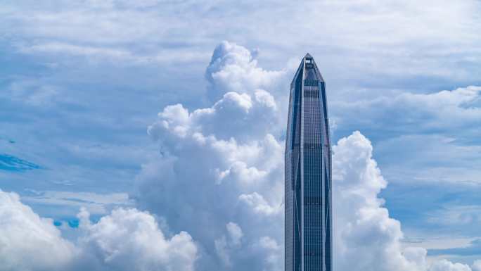 【正版8K素材】蓝天白云的平安大厦