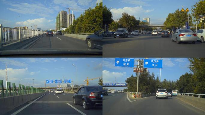 4K开车视角城市道路穿梭行驶第一视角城市