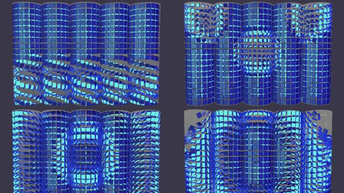 3D全息互动墙体投影方块生长破碎