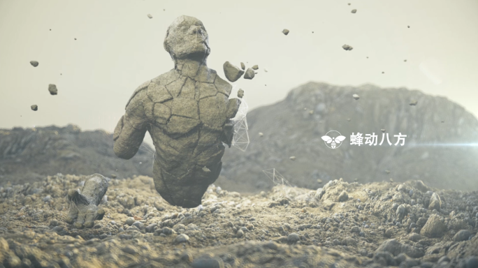 雕像碎裂震撼AE开场