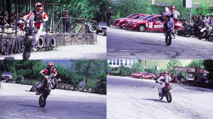 摩托车特技表演惊险危险动作