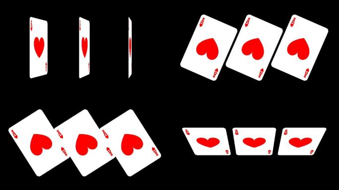 扑克gogo秀三分屏素材（透明背景）