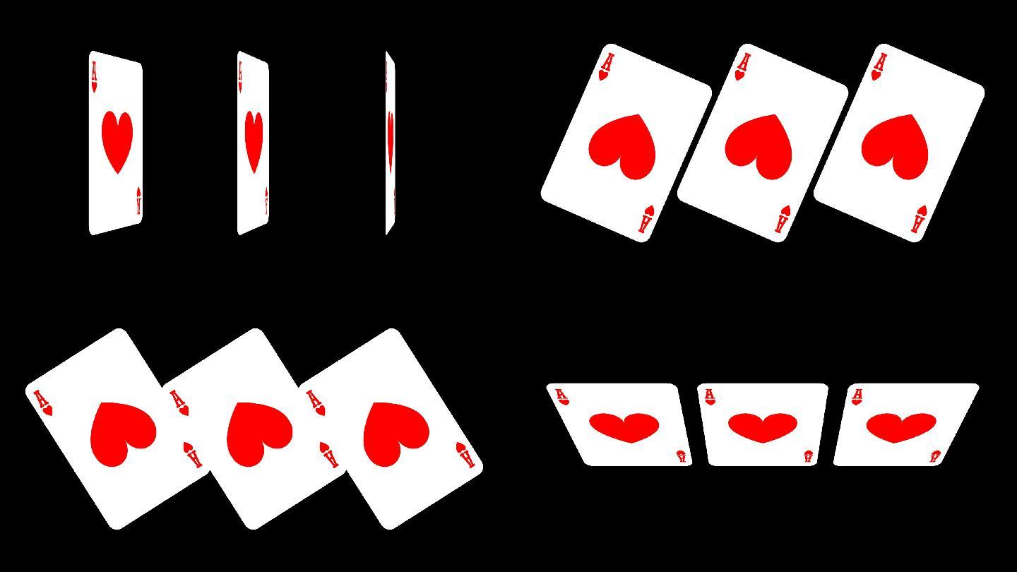 扑克gogo秀三分屏素材（透明背景）