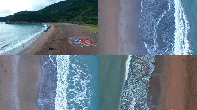 宁波象山沙滩海浪实拍4K素材剪辑
