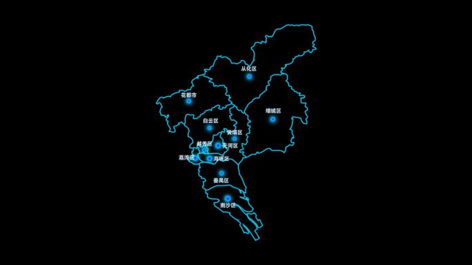 广州市地图区域辐射城市通道视频