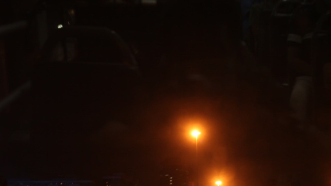 北京夜晚车流夜景随车拍