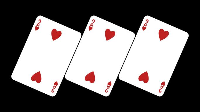 红心2扑克旋转分屏素材（透明背景）