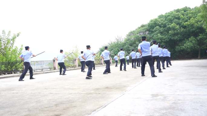 公安训练警察列队队伍