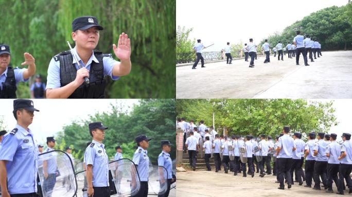 公安训练警察列队队伍