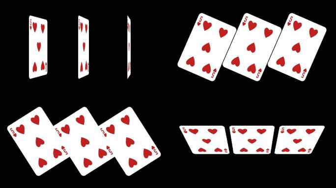 红心扑克5分屏素材gogo（透明背景）