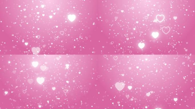 粉色LED动背唯美粒子爱心型上升-3