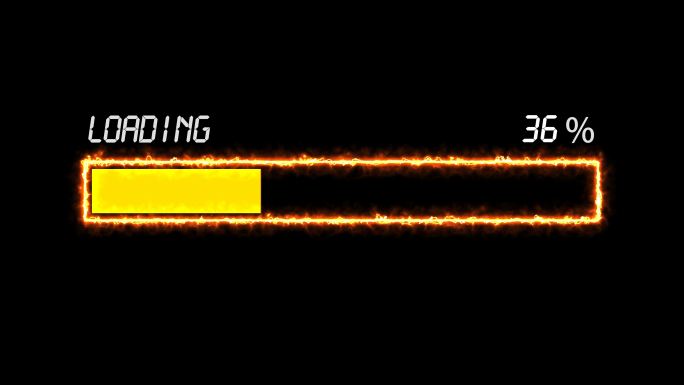 4K金黄色火焰光电方框进度条加载通道视频
