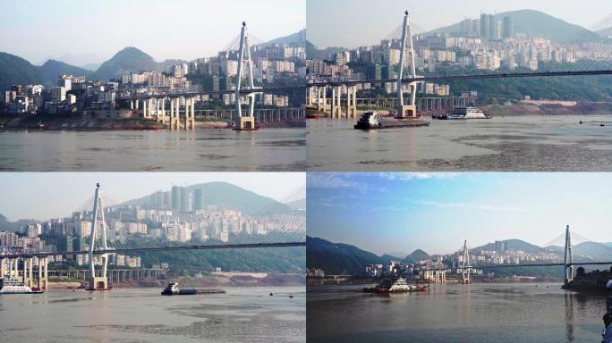 长江三峡巴东大桥游轮轮船4K