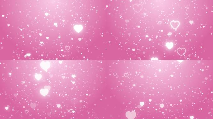 粉色LED动背发光粒子爱心型下降-4