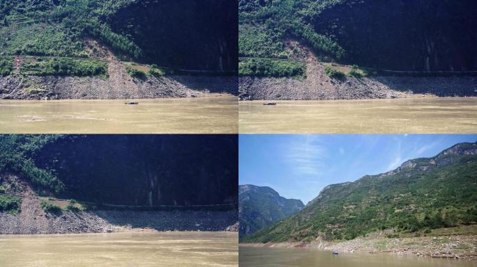 长江三峡风光沿岸山崖峭壁4K