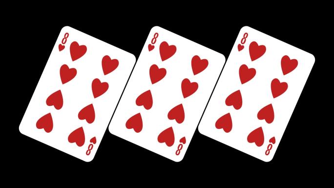 扑克分屏素材红心8（透明背景）
