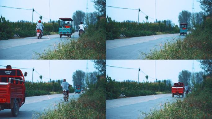 乡村马路的行人丨4K丨原创实拍