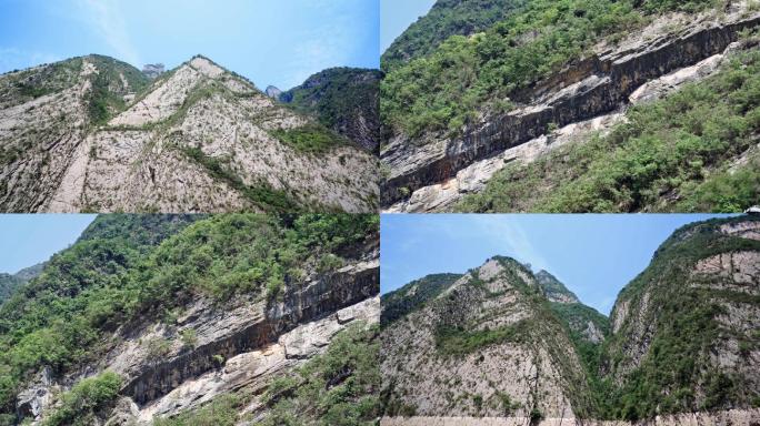 长江三峡山峦悬崖沿岸风光4K