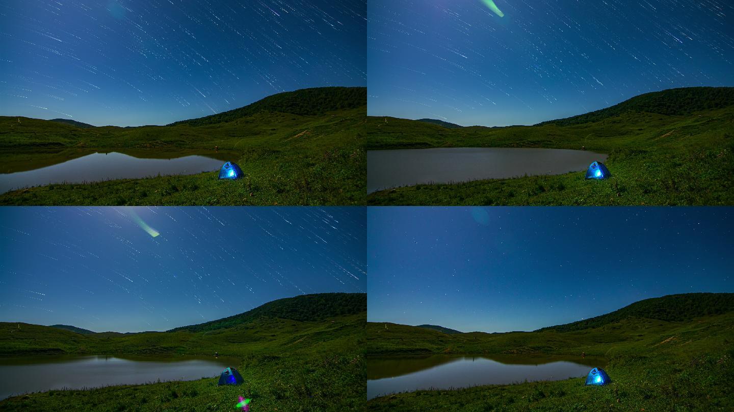 4K阳城县析城山露营星空延时摄影