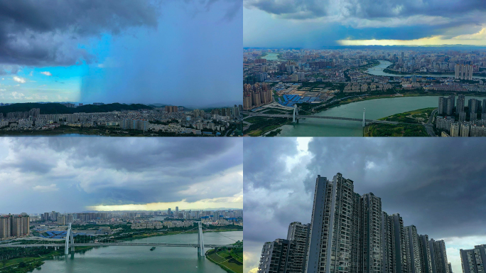 实拍广西南宁市城区台风过境视频素材