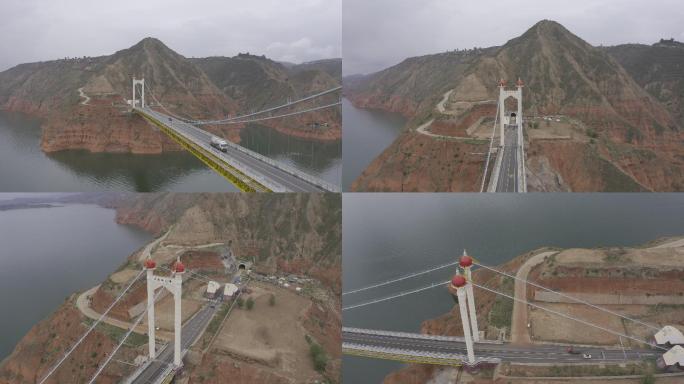 4K-HLG原素材-刘家峡大桥航拍