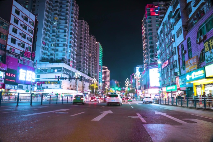 城市街道车流延时视频4K