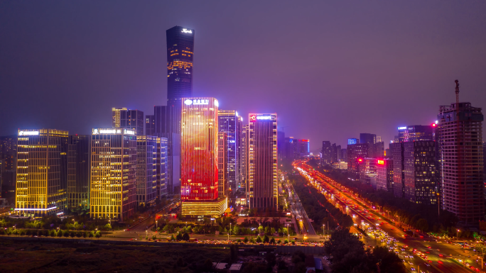 [有版权]4k航拍延时济南高新区夜景