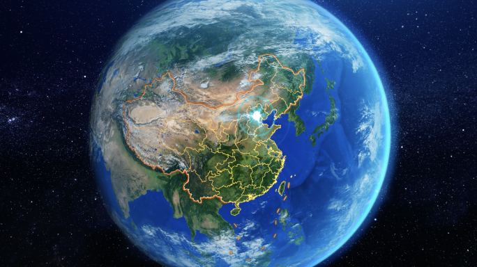 【视频】4k俯冲地球卫星地图定位北京