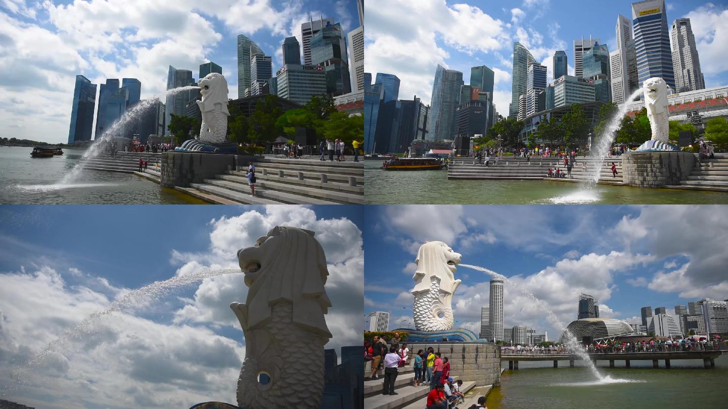 新加坡地标鱼尾狮雕像金莎酒店