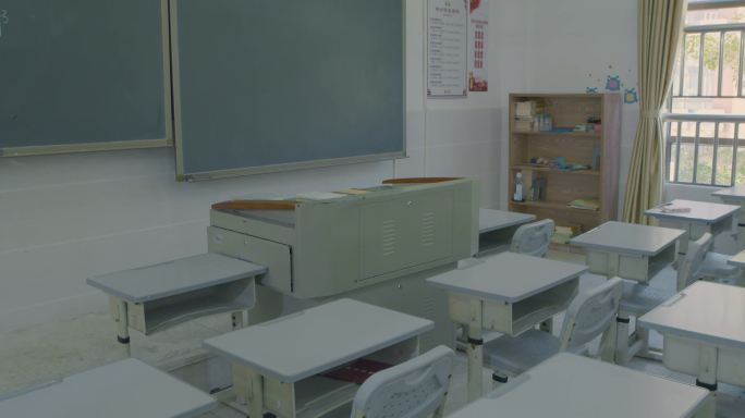 4k深圳教育疫情期间空荡荡的教室