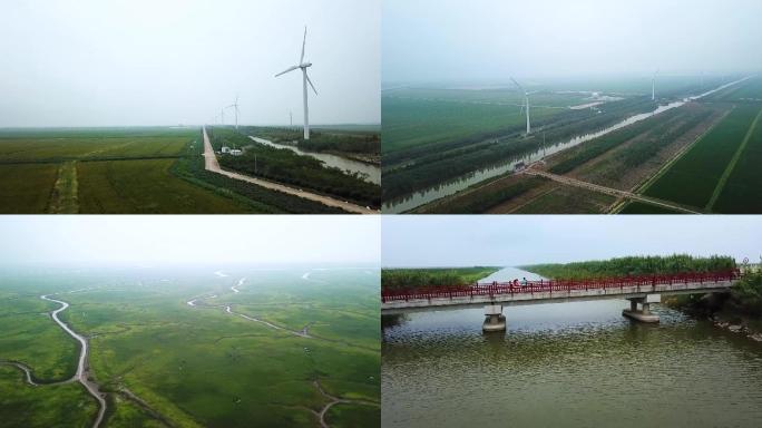 上海崇明岛生态风车湿地长江大桥