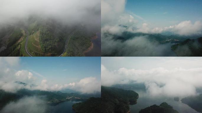 青山绿水云雾缭绕辉宏航拍山水风光自然风光