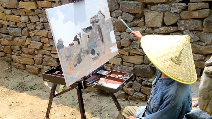 农村画油画的老画家