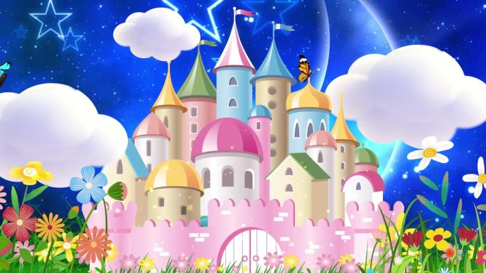 梦幻卡通城堡童话乐园儿童演出背景