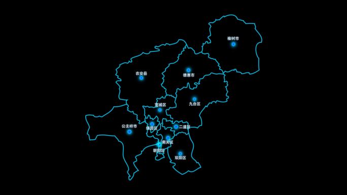长春市地图区域辐射城市通道视频