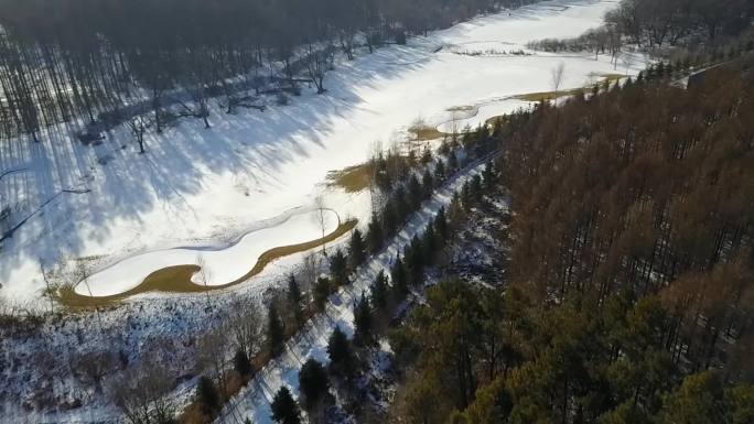 长春净月潭冬季滑雪雪景森林公园