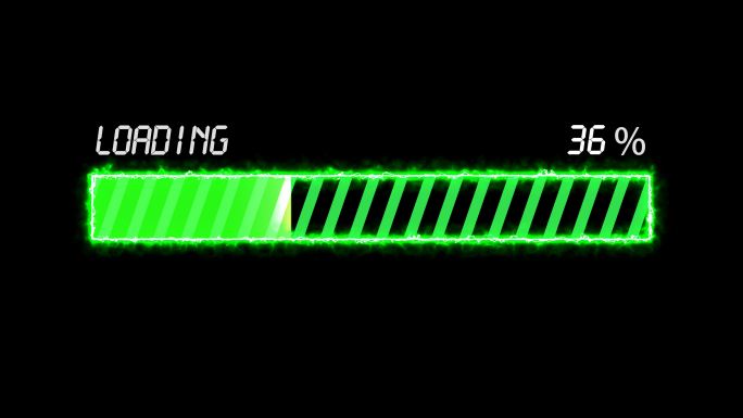 4K绿色火焰光电方框进度条加载通道视频