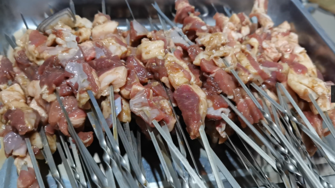 羊肉羊肉串制作羊肉串