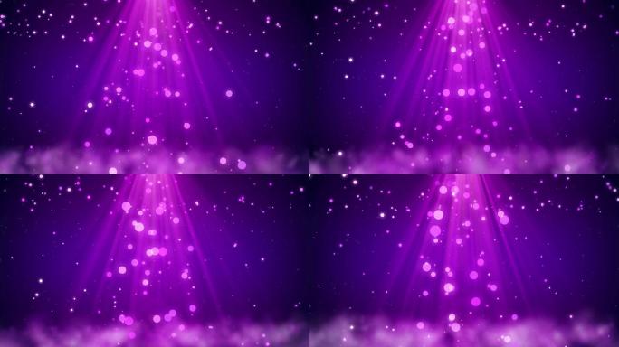 4K梦幻紫色粒子雨舞台循环