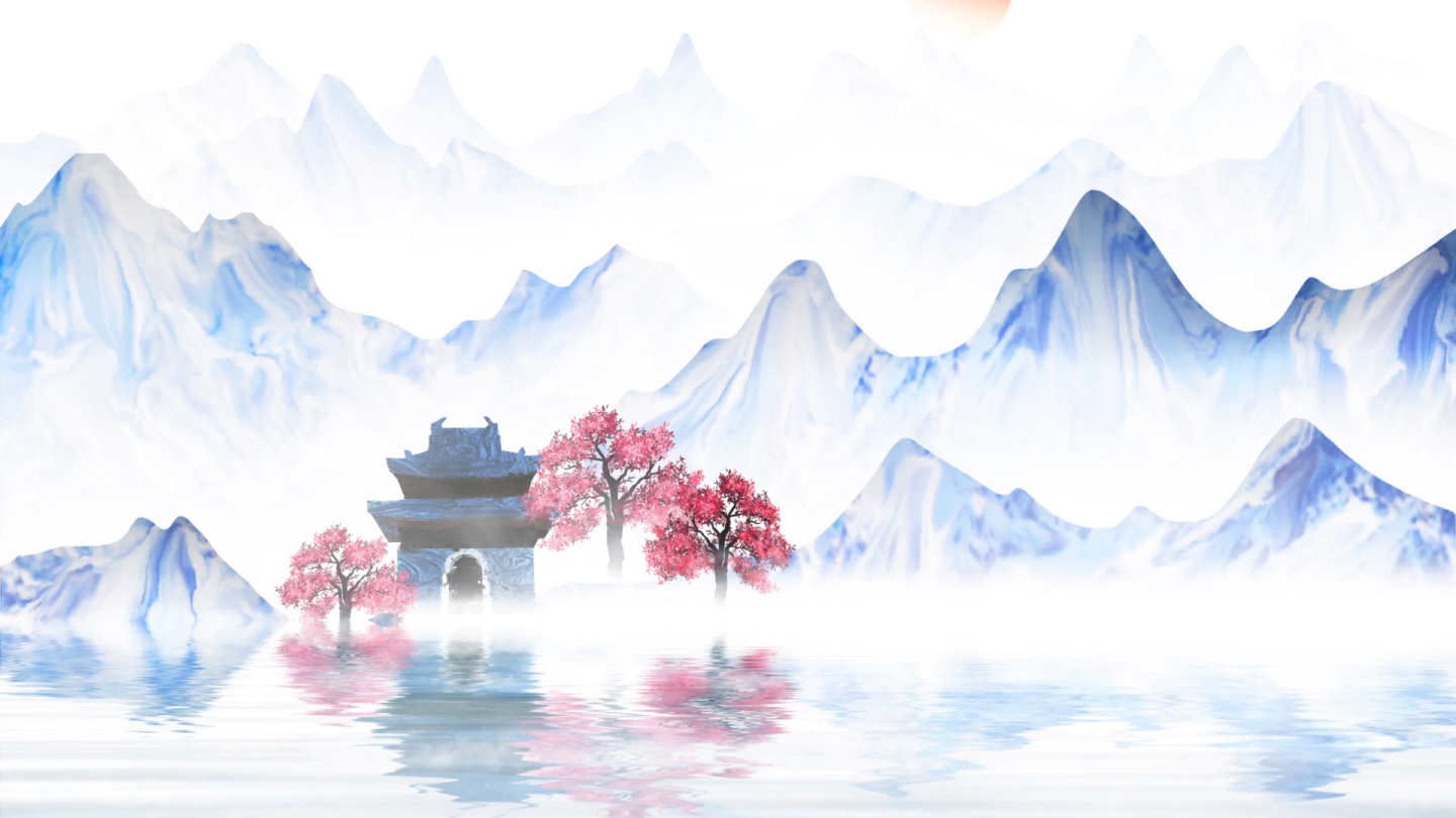 中国风山水文化古风江南LED背景视频