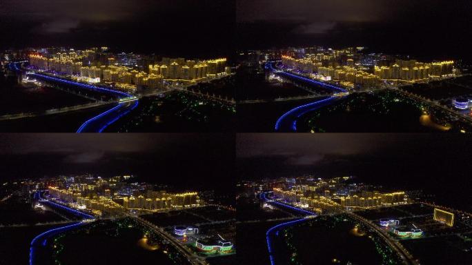 4K-HLG原素材-定西市夜景航拍